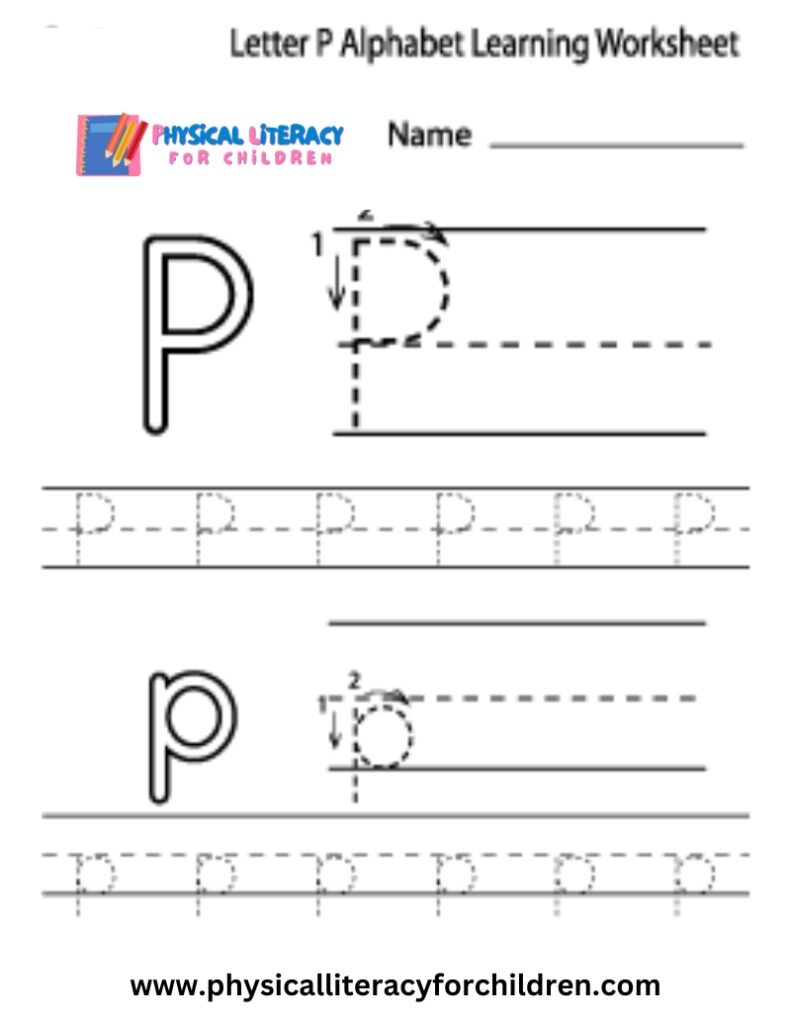 Free Letter P Alphabet Learning Worksheet For Preschool – Plfc