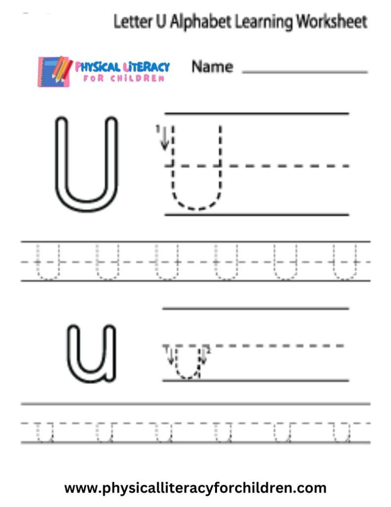 Free Letter U Alphabet Learning Worksheet For Preschool – Plfc