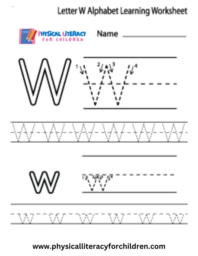 Free Letter W Alphabet Learning Worksheet For Preschool – Plfc