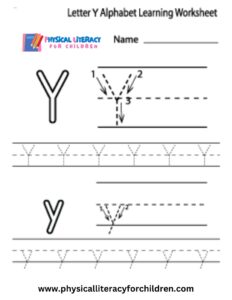 Free Letter Y Alphabet Learning Worksheet For Preschool – Plfc